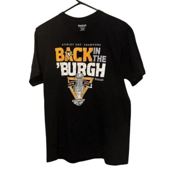 Pittsburgh Penguins Back In The ‘Burg Stanley Cup Champs Size L T-Shirt - Picture 1 of 4